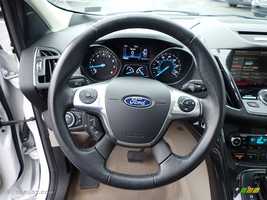 2015 Escape Titanium 4WD - White Platinum Metallic Tri-Coat / Medium Light Stone photo #22