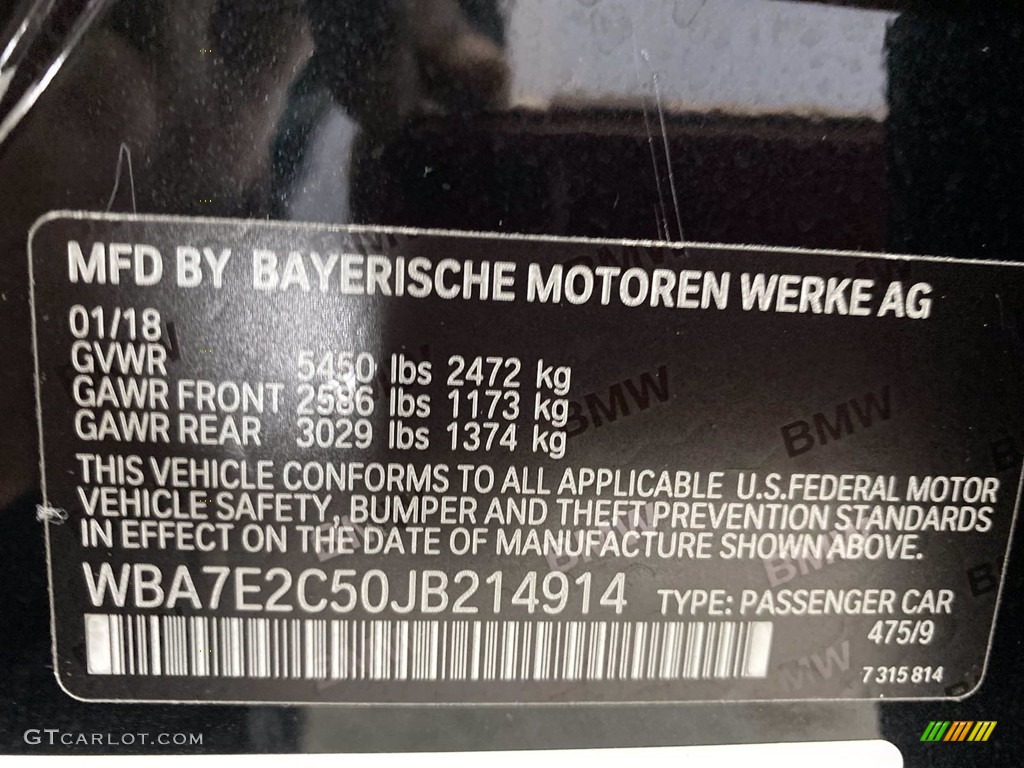 2018 7 Series 740i Sedan - Black Sapphire Metallic / Black photo #37