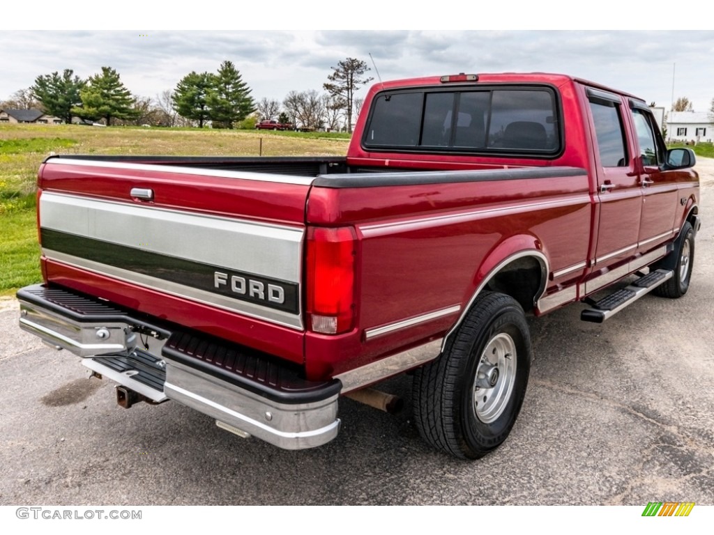 1995 F150 XLT Extended Cab 4x4 - Electric Currant Red Pearl / Gray photo #4