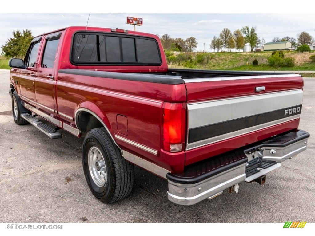1995 F150 XLT Extended Cab 4x4 - Electric Currant Red Pearl / Gray photo #6