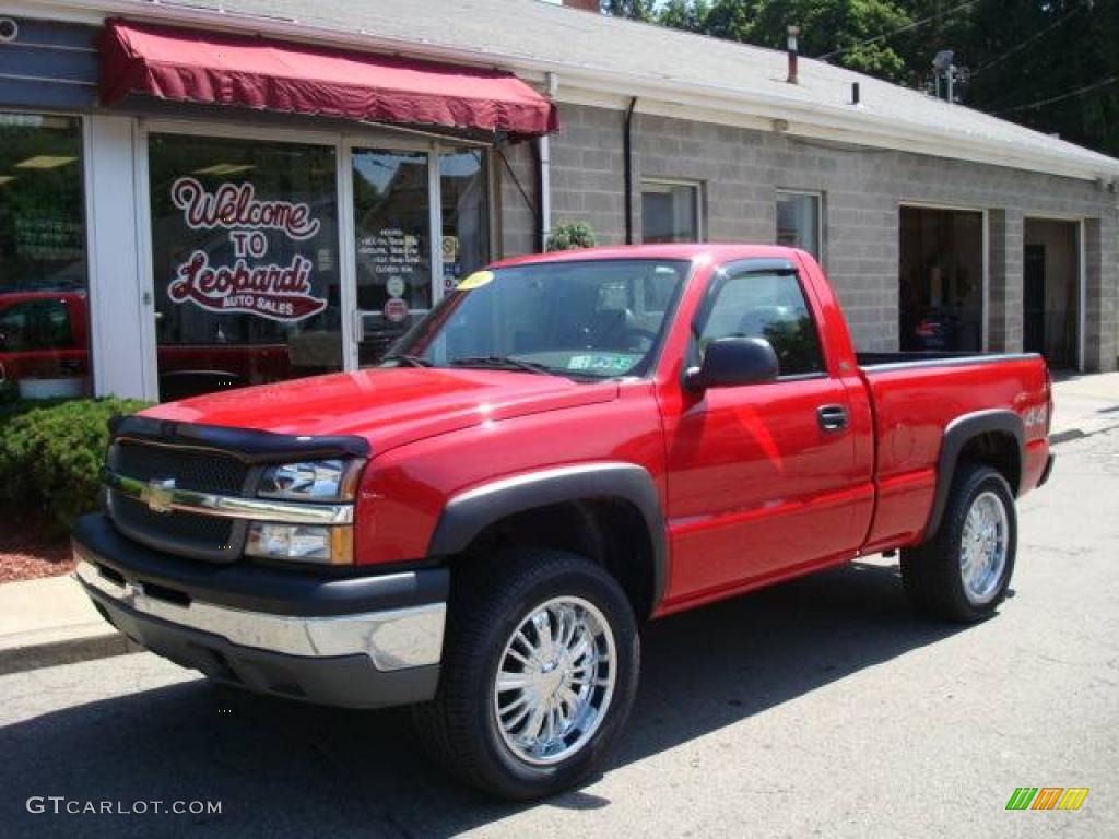 2004 Silverado 1500 Regular Cab 4x4 - Victory Red / Dark Charcoal photo #1