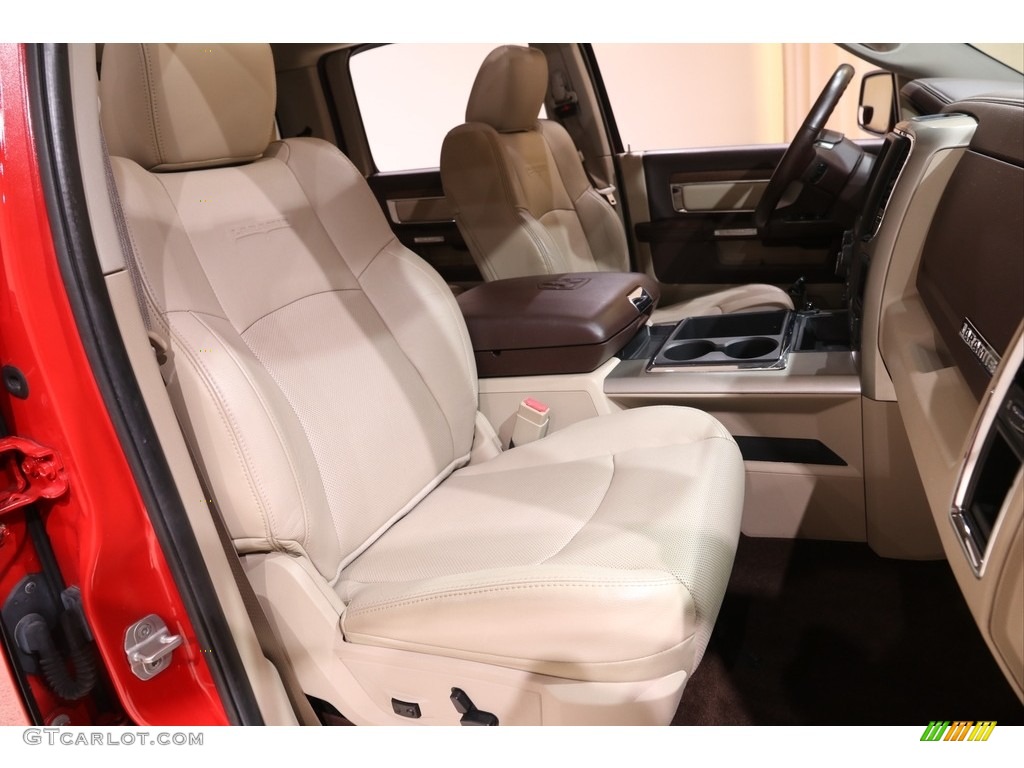 2014 1500 Laramie Crew Cab 4x4 - Flame Red / Canyon Brown/Light Frost Beige photo #16