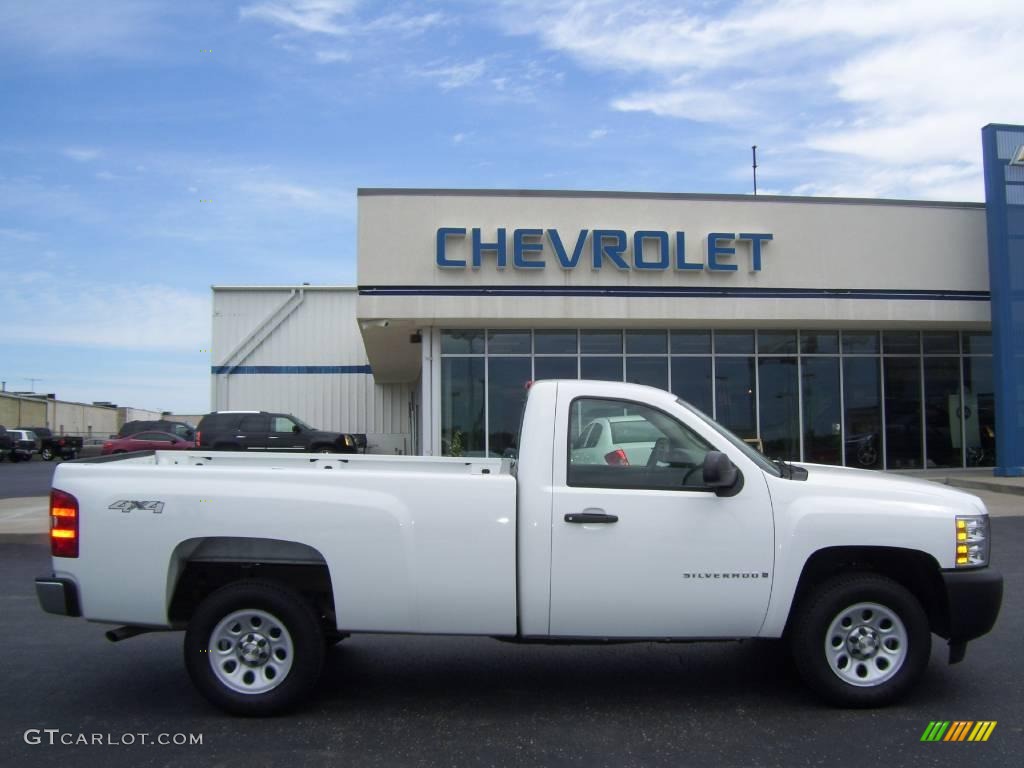 2008 Silverado 1500 Work Truck Regular Cab 4x4 - Summit White / Light Titanium/Ebony Accents photo #6