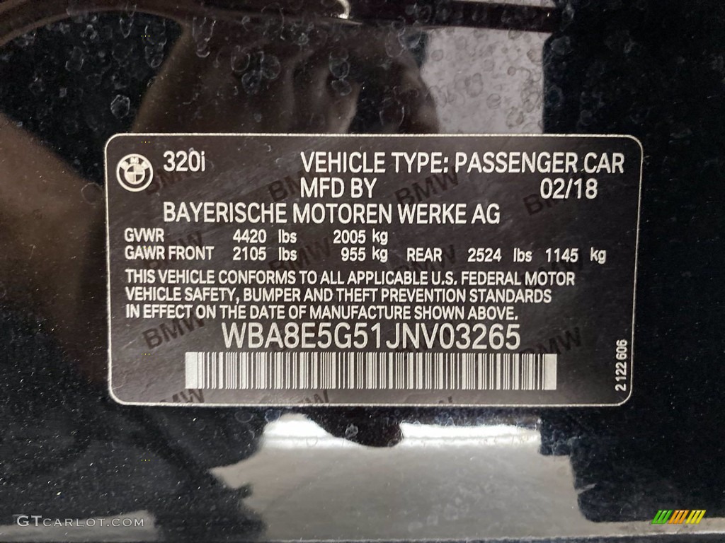 2018 3 Series 320i xDrive Sedan - Jet Black / Black photo #37