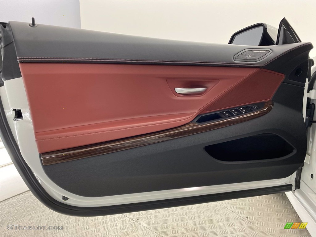 2018 BMW 6 Series 640i Convertible Vermilion Red Door Panel Photo #141730475