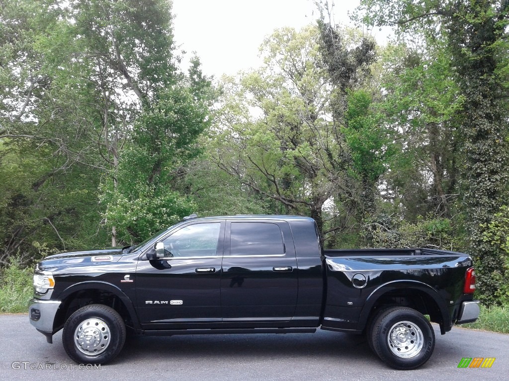 Diamond Black Crystal Pearl 2021 Ram 3500 Limited Longhorn Mega Cab 4x4 Exterior Photo #141738178