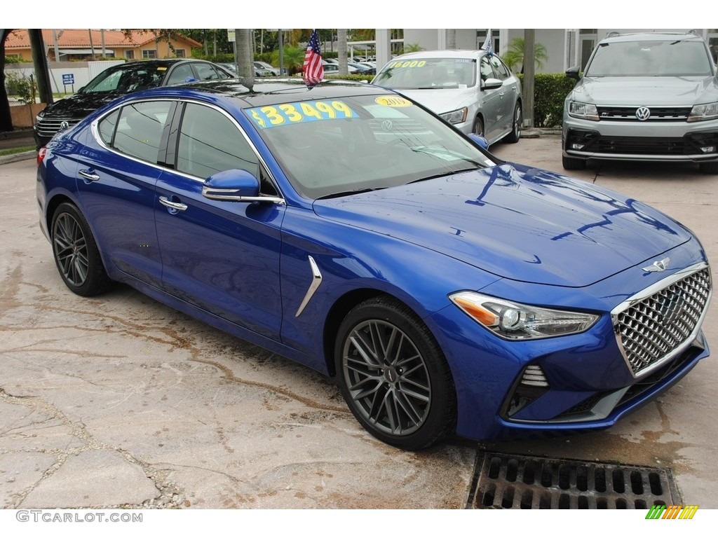 2019 Genesis G70 RWD - Mallorca Blue / Black photo #2