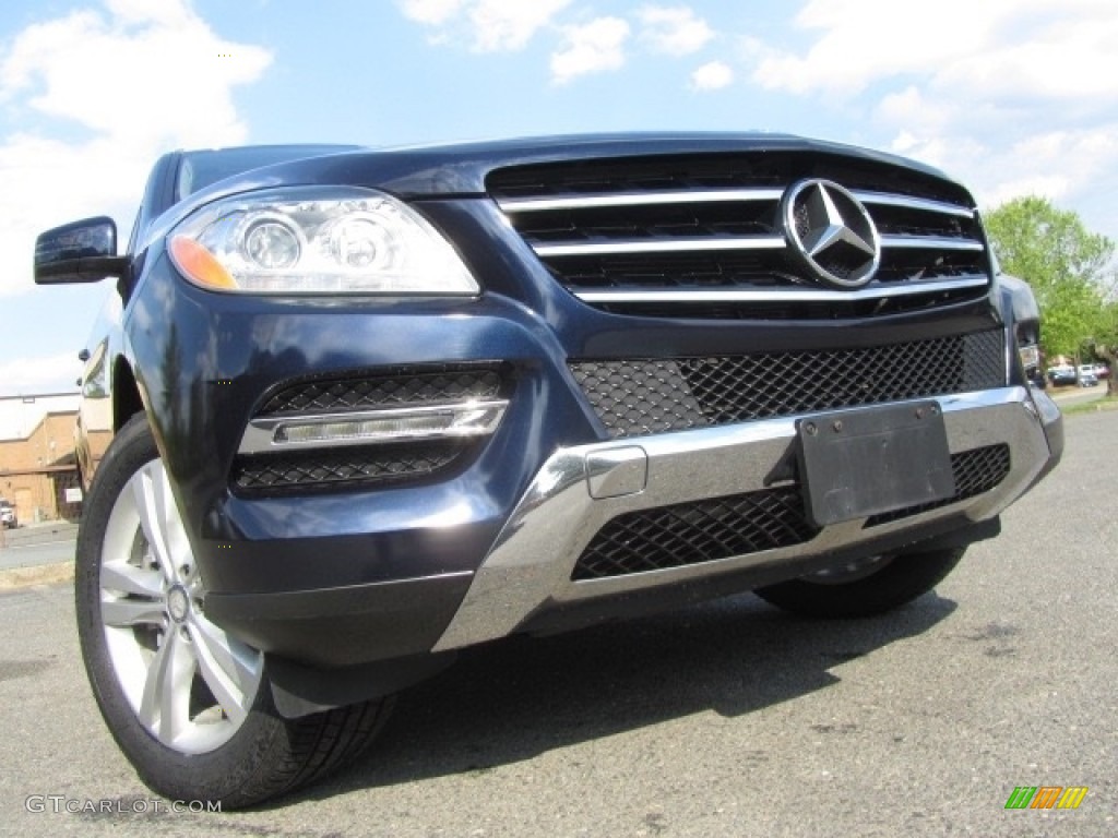 2014 ML 350 4Matic - Lunar Blue Metallic / Almond Beige photo #2
