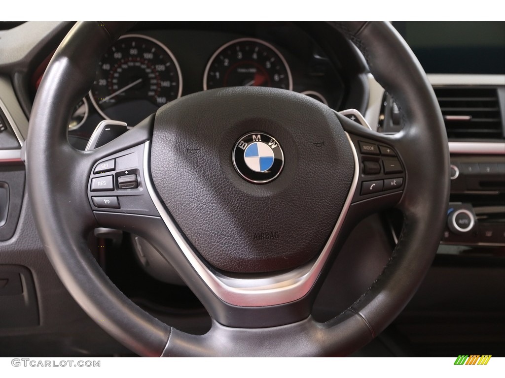 2018 BMW 3 Series 340i xDrive Sedan Coral Red Steering Wheel Photo #141746690