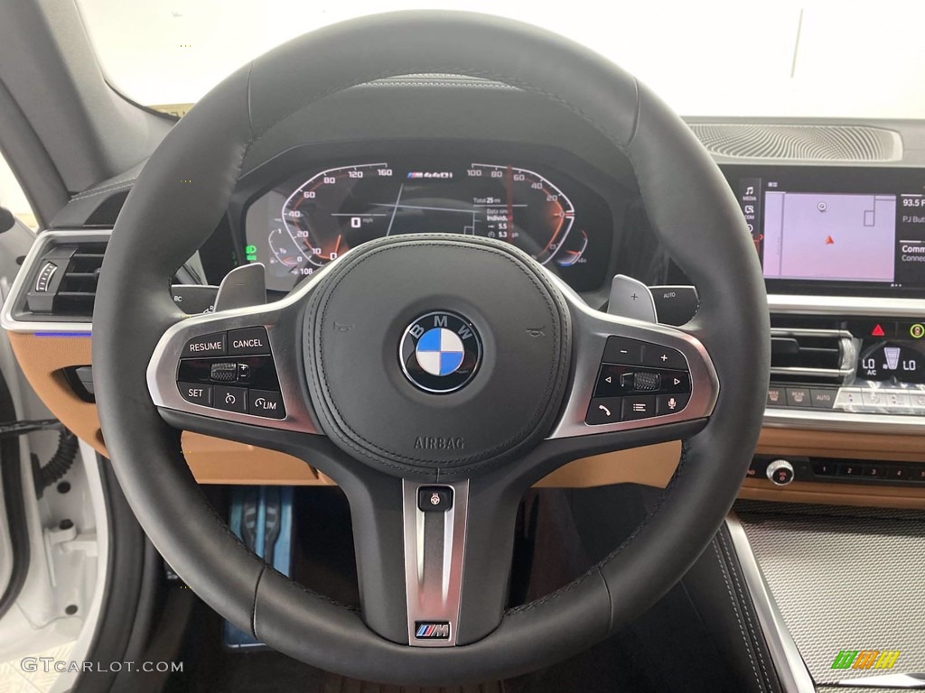 2021 BMW 4 Series M440i Convertible Cognac Steering Wheel Photo #141747557