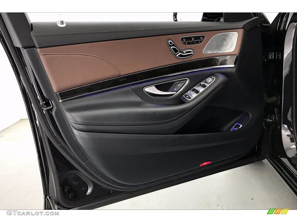 2014 Mercedes-Benz S 550 Sedan Nut Brown/Black Door Panel Photo #141748088