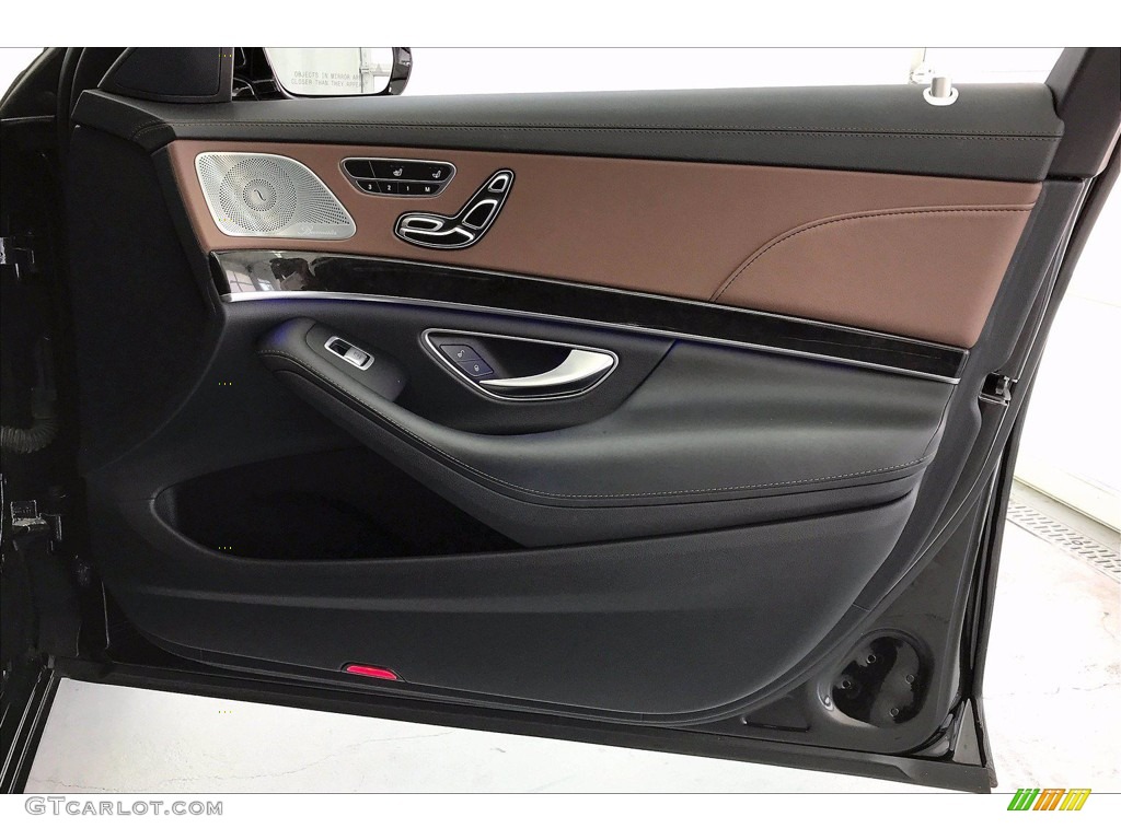 2014 Mercedes-Benz S 550 Sedan Nut Brown/Black Door Panel Photo #141748102