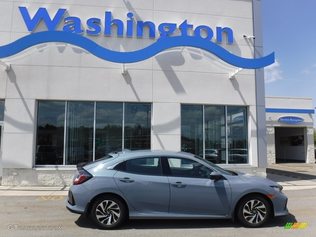 2018 Civic LX Hatchback - Sonic Gray Metallic / Black photo #2