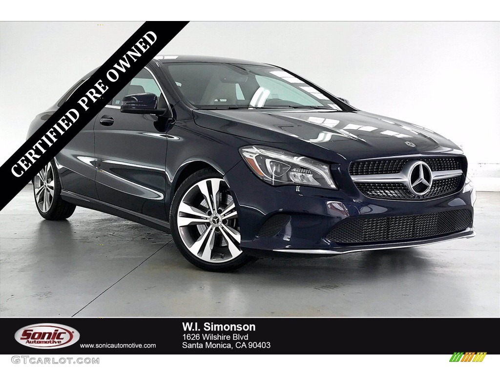 2018 CLA 250 Coupe - Lunar Blue Metallic / Sahara Beige photo #1