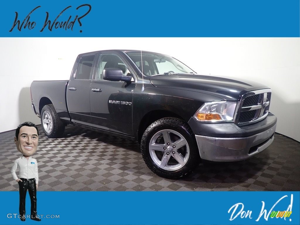 2011 Ram 1500 ST Quad Cab 4x4 - Brilliant Black Crystal Pearl / Dark Slate Gray/Medium Graystone photo #1