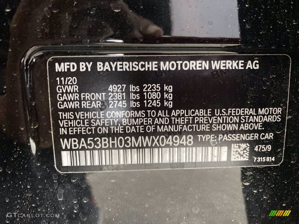 2021 5 Series 530i Sedan - Black Sapphire Metallic / Black photo #26