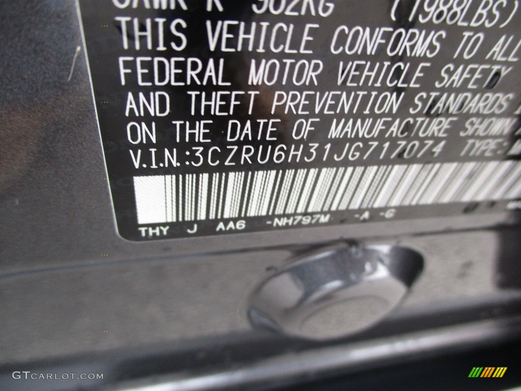2018 HR-V Color Code NH797M for Modern Steel Metallic Photo #141754158