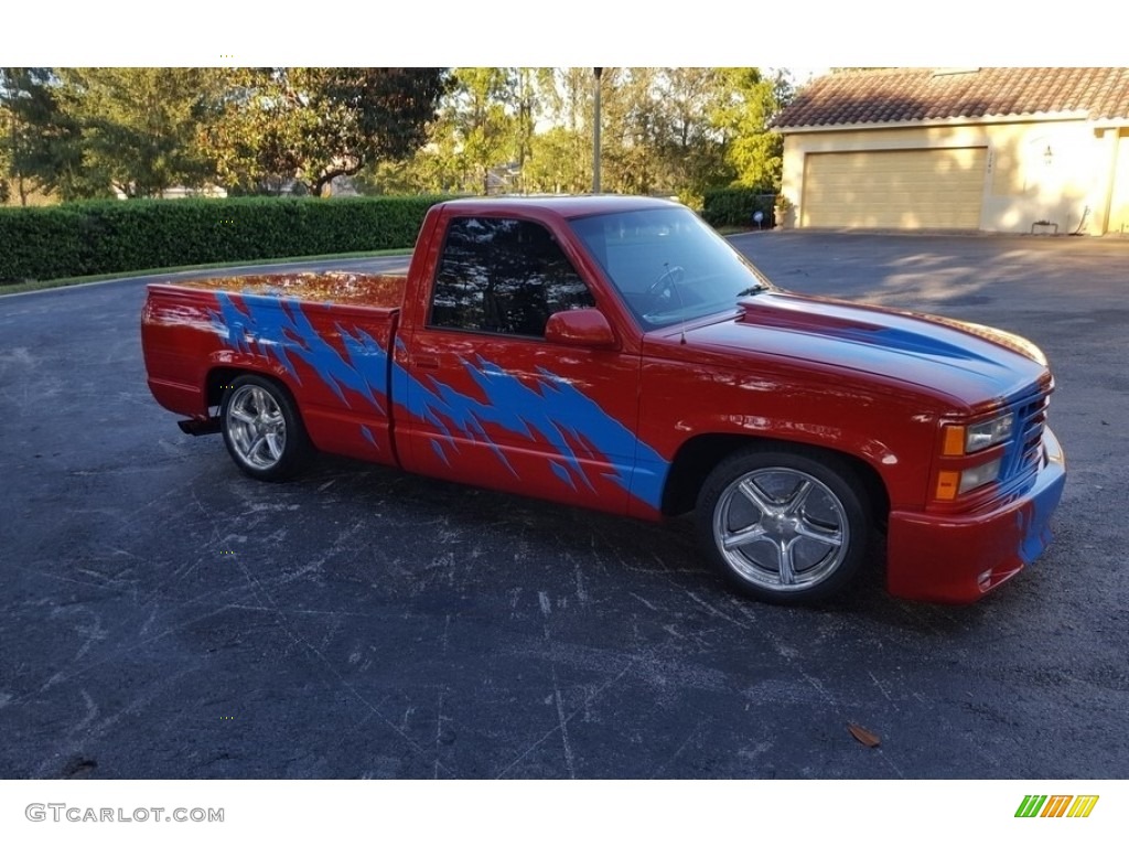 1993 C/K C1500 Regular Cab - Victory Red / Tan photo #5