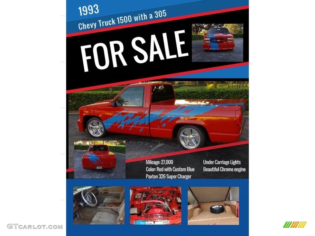 1993 C/K C1500 Regular Cab - Victory Red / Tan photo #7
