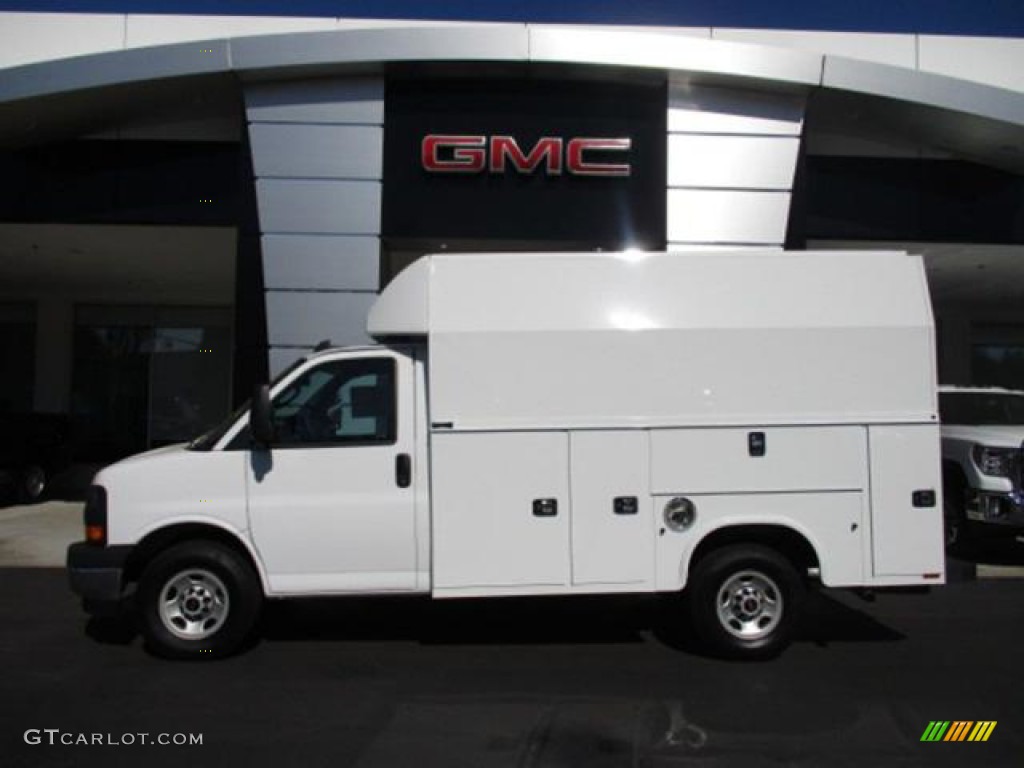 2021 Savana Cutaway 3500 Commercial Utility Truck - Summit White / Pewter photo #2