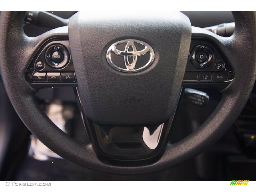 2021 Toyota Prius L Eco Black Steering Wheel Photo #141760158