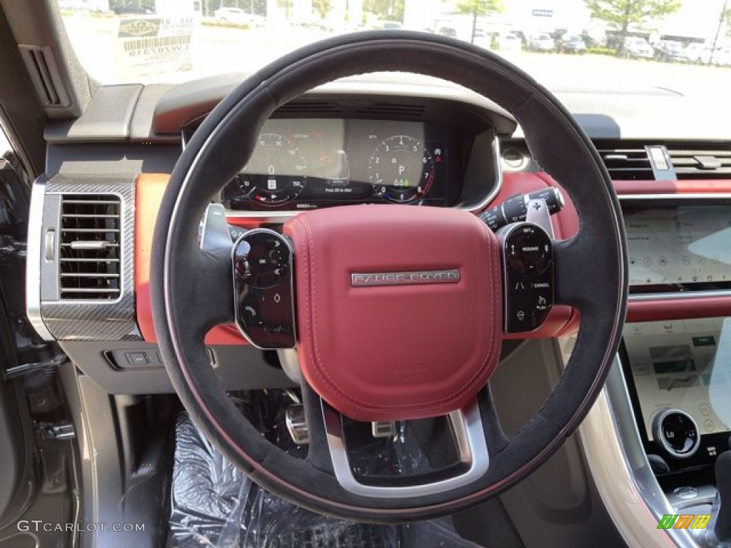2021 Land Rover Range Rover Sport HST Pimento/Ebony Steering Wheel Photo #141764481