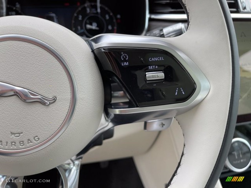 2021 Jaguar F-PACE P250 S Ebony/Light Oyster Steering Wheel Photo #141765362