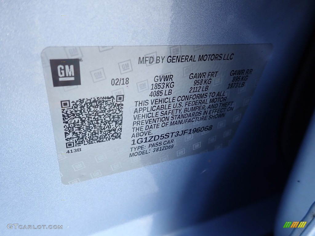 2018 Malibu LT - Arctic Blue Metallic / Jet Black photo #28