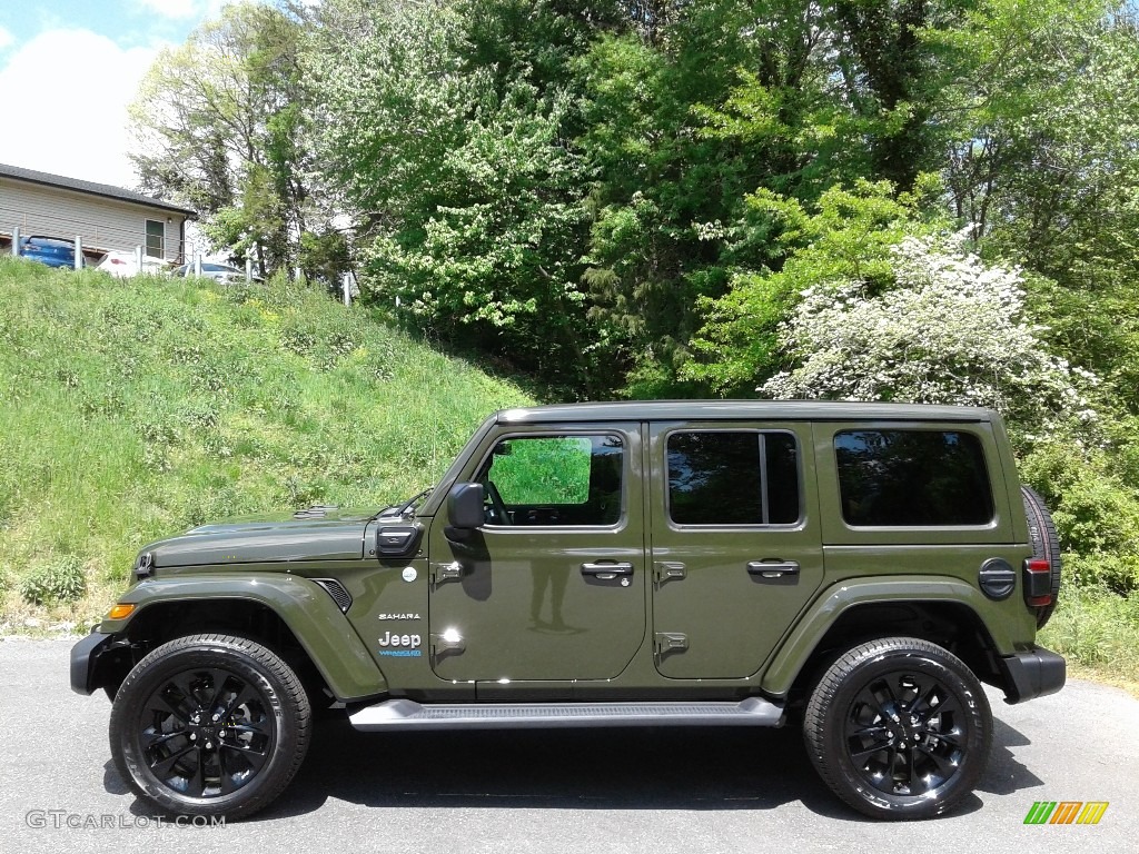 Sarge Green 2021 Jeep Wrangler Unlimited Sahara 4xe Hybrid Exterior Photo #141769316