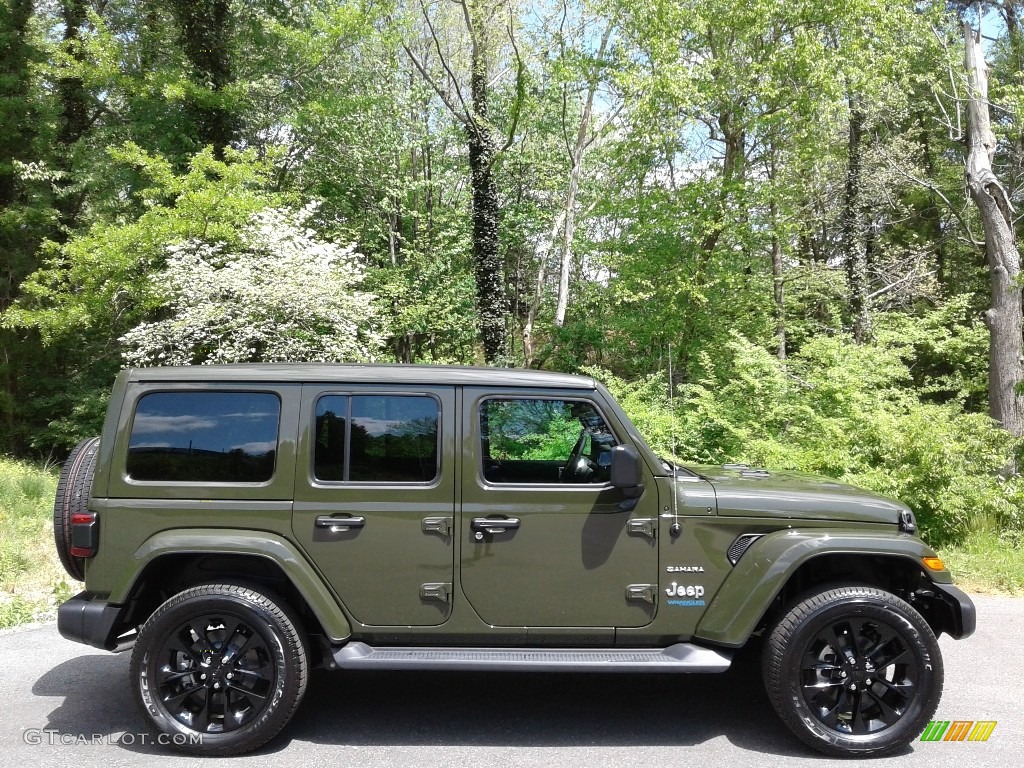 Sarge Green 2021 Jeep Wrangler Unlimited Sahara 4xe Hybrid Exterior Photo #141769472