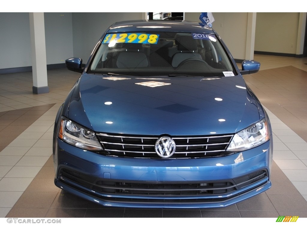 2018 Jetta S - Silk Blue Metallic / Black/Palladium Gray photo #3