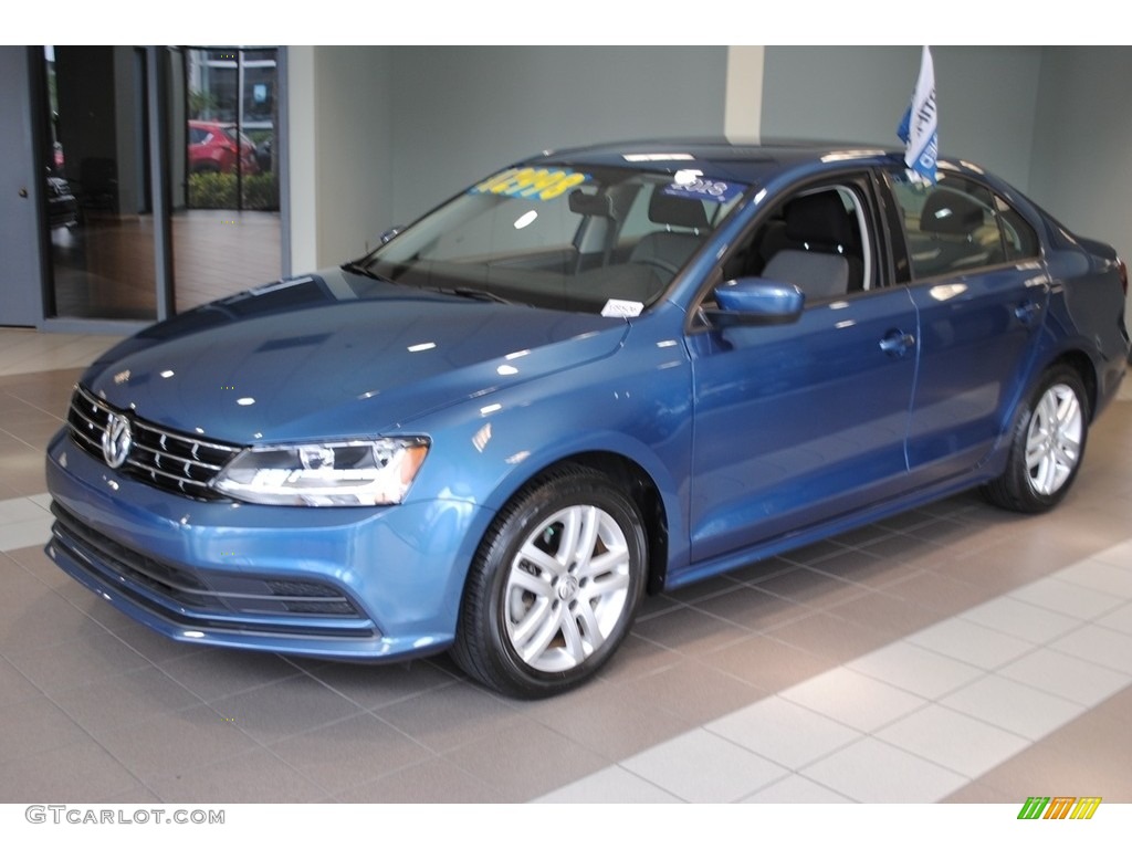 2018 Jetta S - Silk Blue Metallic / Black/Palladium Gray photo #4