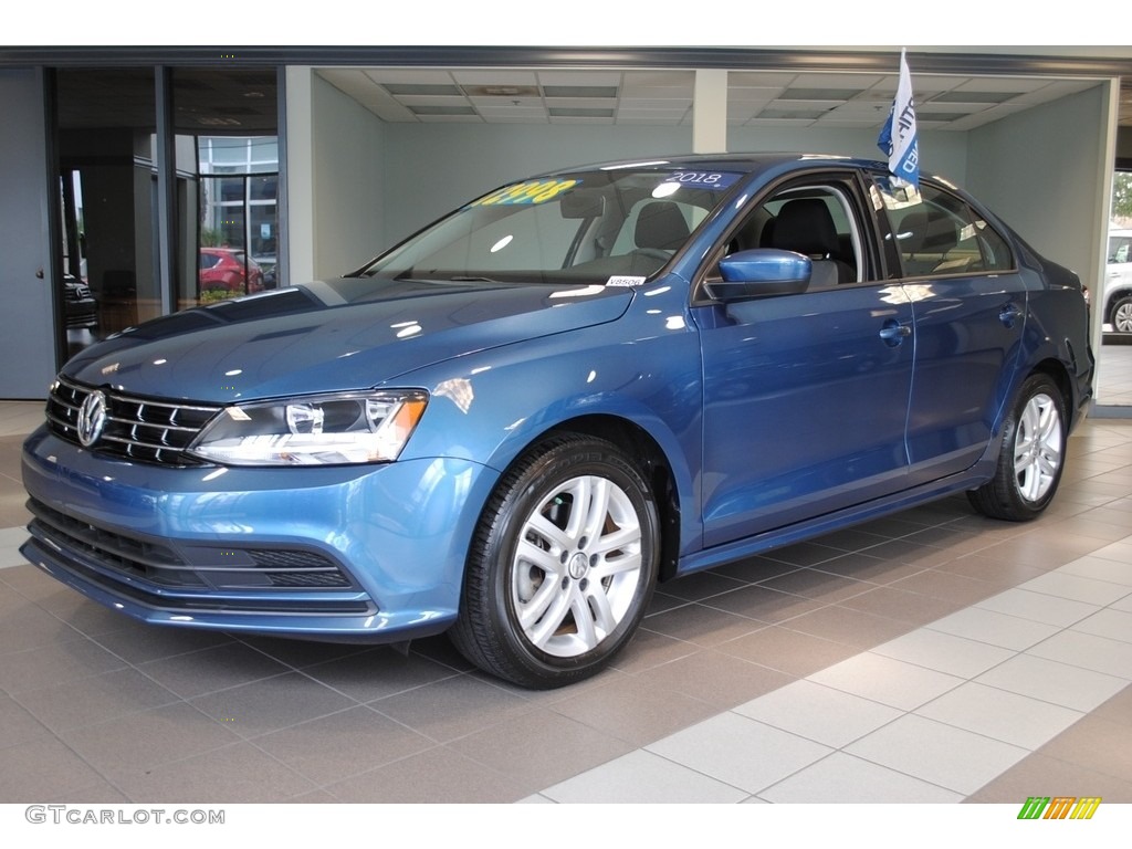 2018 Jetta S - Silk Blue Metallic / Black/Palladium Gray photo #5