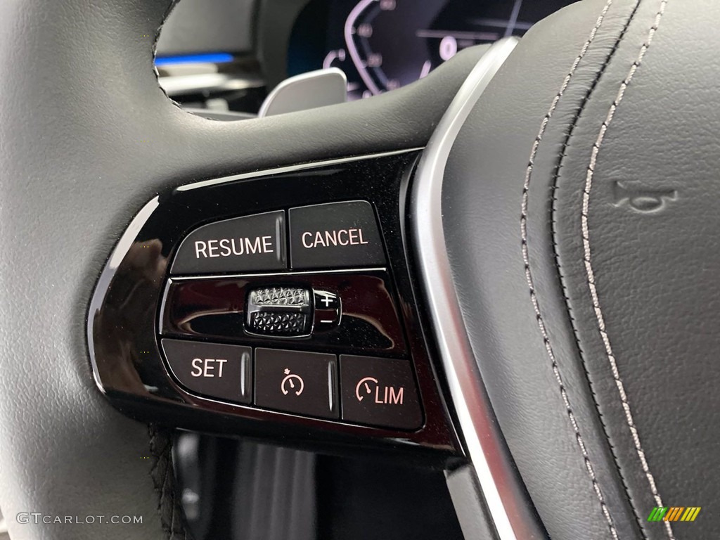 2021 BMW 5 Series 530e Sedan Black Steering Wheel Photo #141778202