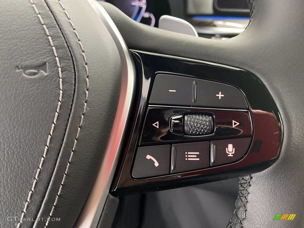 2021 BMW 5 Series 530e Sedan Black Steering Wheel Photo #141778232