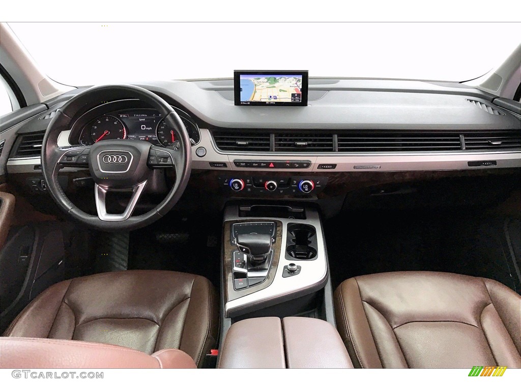 2018 Audi Q7 3.0 TFSI Premium Plus quattro Nougat Brown Dashboard Photo #141778940