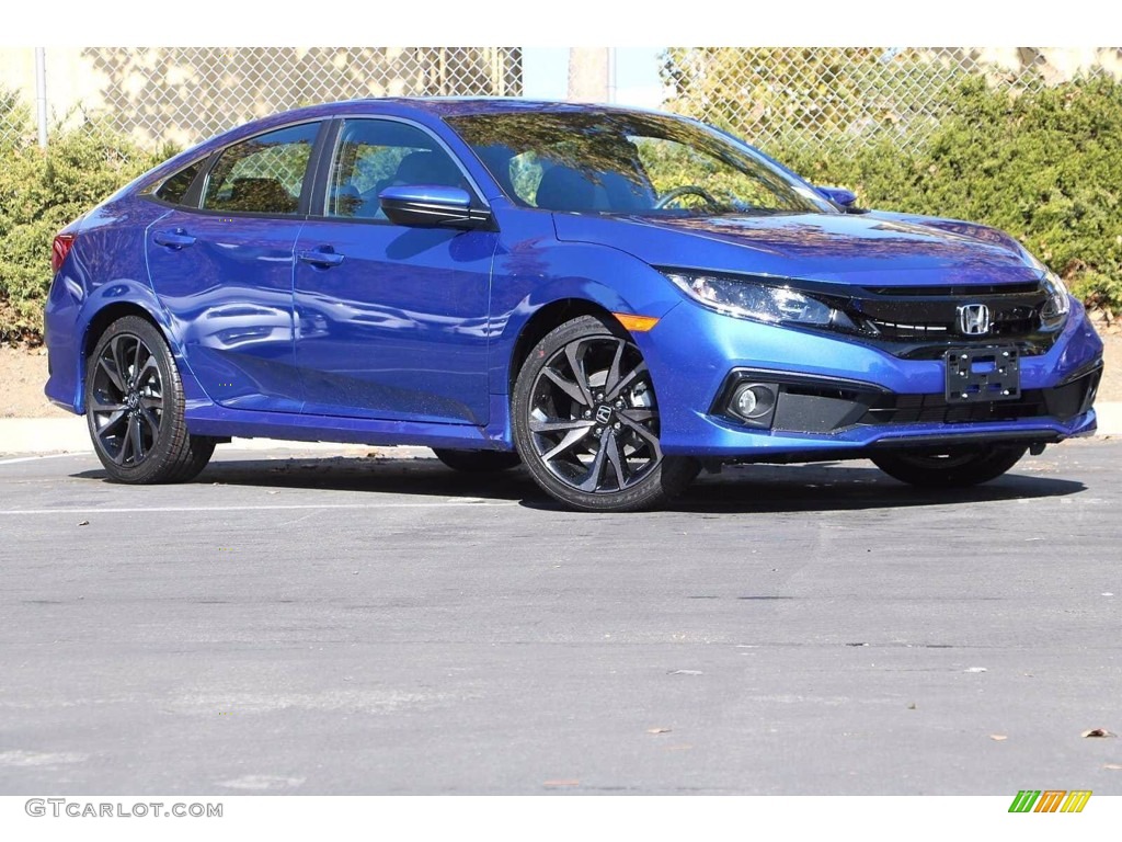 Aegean Blue Metallic 2021 Honda Civic Sport Sedan Exterior Photo #141779639