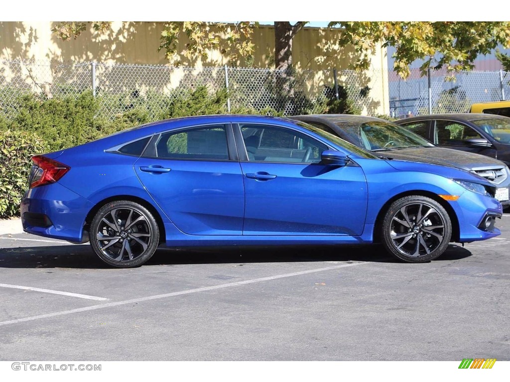 2021 Civic Sport Sedan - Aegean Blue Metallic / Black photo #4