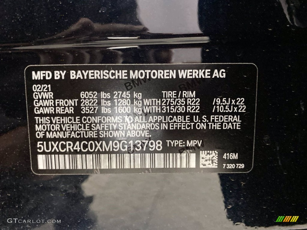 2021 BMW X5 sDrive40i Color Code Photos