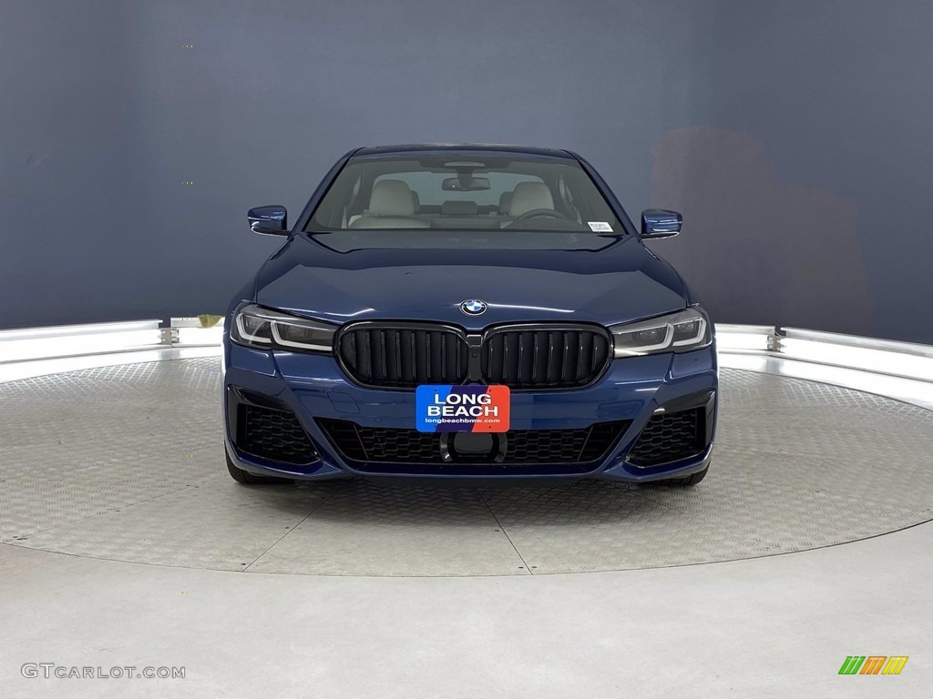 2021 5 Series M550i xDrive Sedan - Phytonic Blue Metallic / Ivory White photo #2