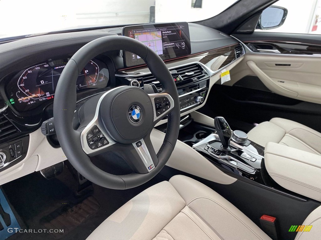 Ivory White Interior 2021 BMW 5 Series M550i xDrive Sedan Photo #141786374