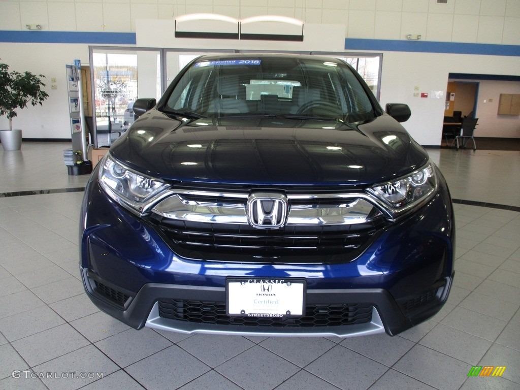 2018 CR-V LX AWD - Obsidian Blue Pearl / Gray photo #2
