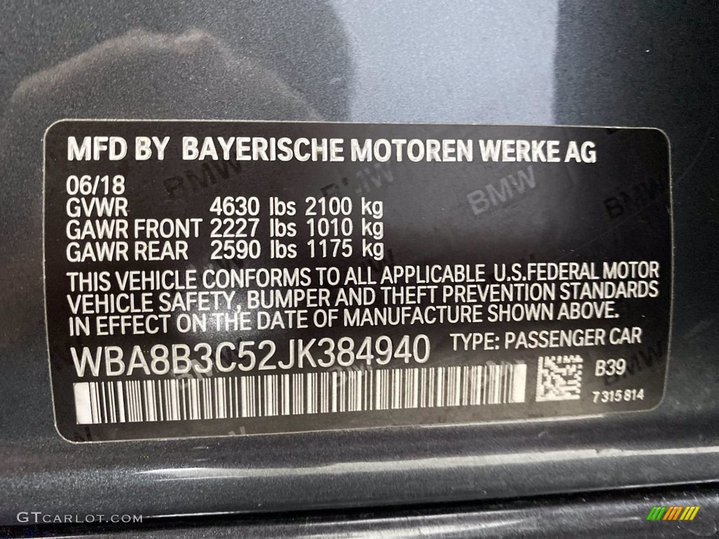 2018 3 Series 340i Sedan - Mineral Grey Metallic / Black photo #37