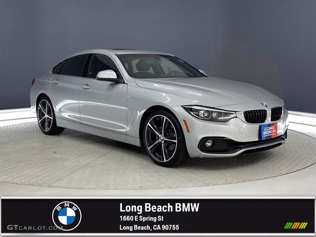 2018 4 Series 430i Gran Coupe - Glacier Silver Metallic / Black photo #1