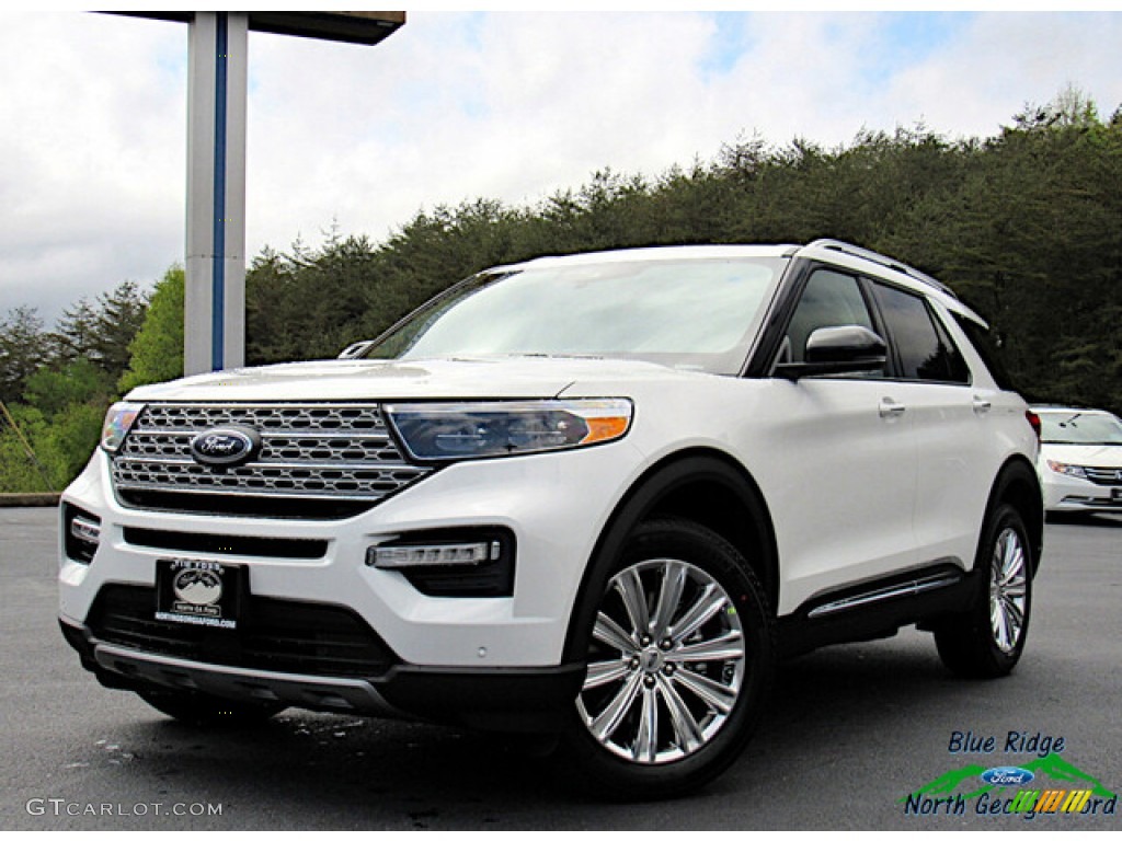 2021 Explorer Hybrid Limited 4WD - Star White Metallic Tri-Coat / Sandstone photo #1