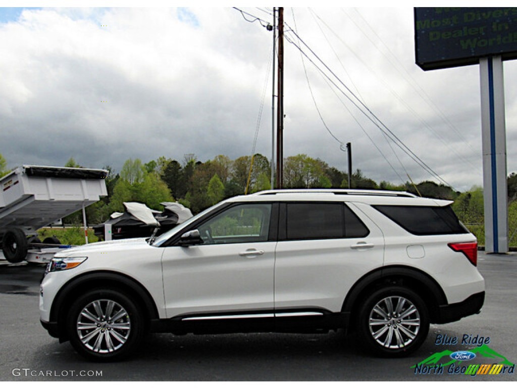 2021 Explorer Hybrid Limited 4WD - Star White Metallic Tri-Coat / Sandstone photo #2