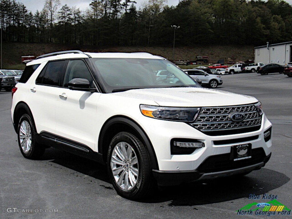 2021 Explorer Hybrid Limited 4WD - Star White Metallic Tri-Coat / Sandstone photo #7