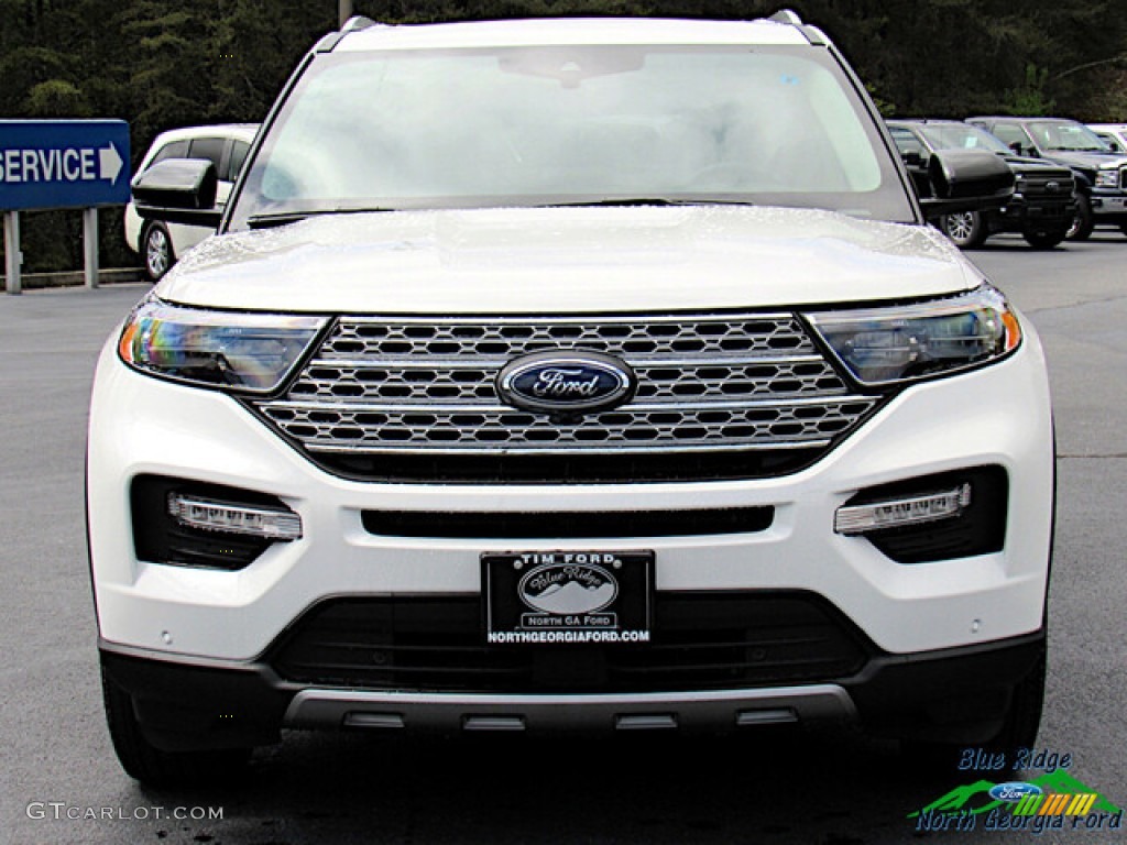 2021 Explorer Hybrid Limited 4WD - Star White Metallic Tri-Coat / Sandstone photo #8
