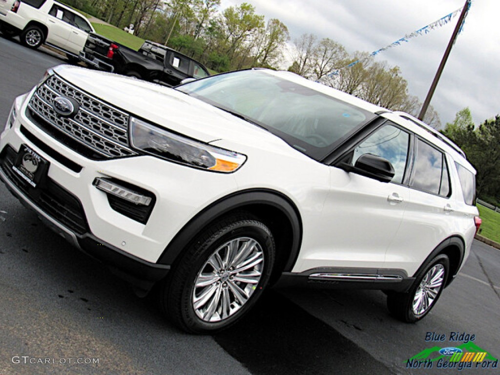 2021 Explorer Hybrid Limited 4WD - Star White Metallic Tri-Coat / Sandstone photo #30