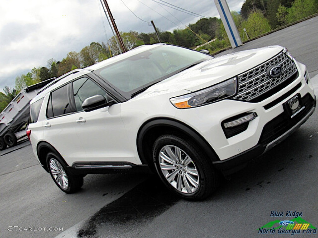 2021 Explorer Hybrid Limited 4WD - Star White Metallic Tri-Coat / Sandstone photo #31
